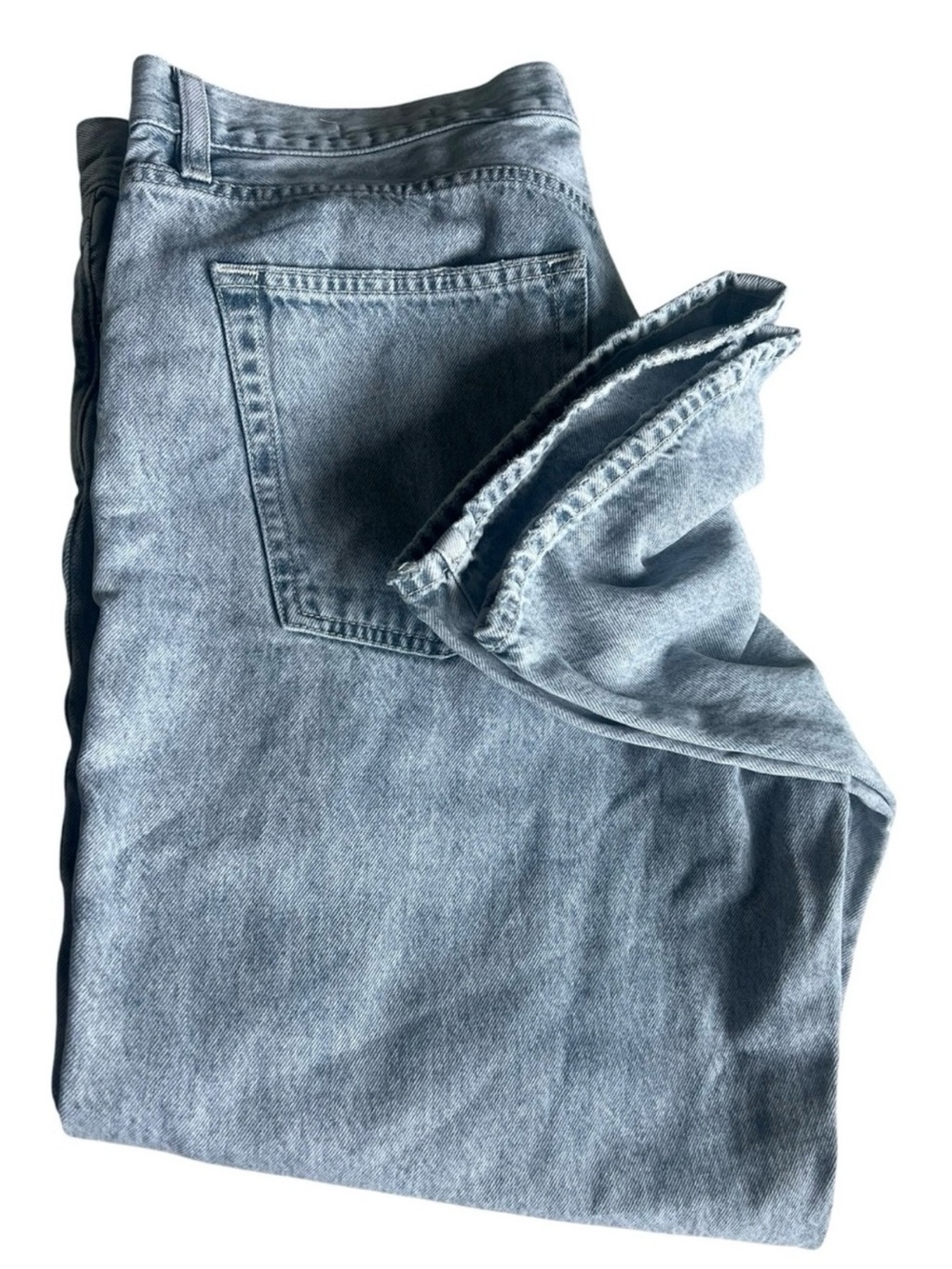 FRAME The Hang Cropped Straight Wide Leg 100% Cotton Denim Size 32 - Picture 8 of 13